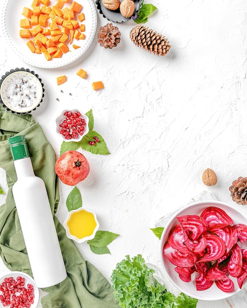 Zestaw przygotowywanych potraw